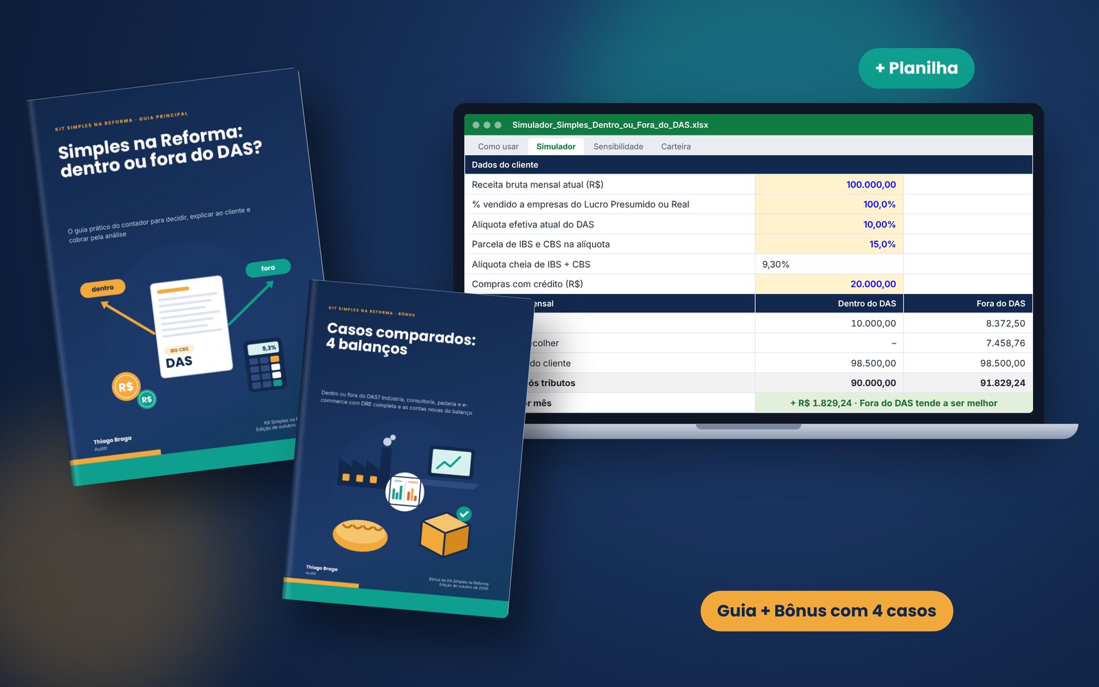 Guia, ebook bônus e planilha do Kit Simples na Reforma